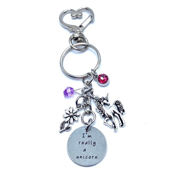 Unicorn Keychain Bag Charm May Be Personalized - Picture 5 of 7